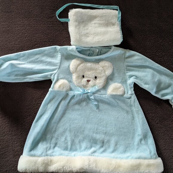 BABY GUND - BABY GIRL'S POLAR BEAR DRESS W/ MUFF - Picture 1 of 4